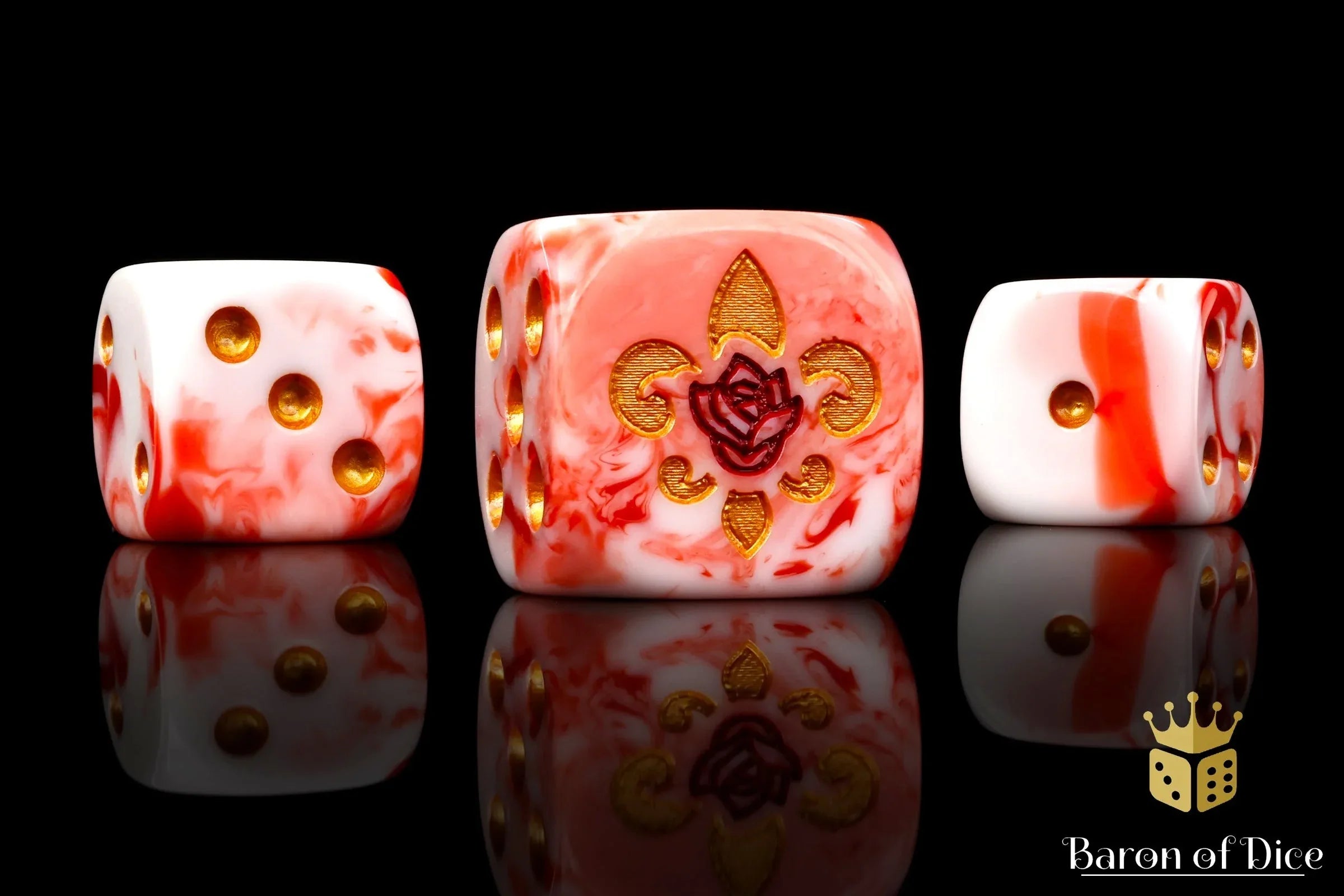 Fleur De Lis Dice - Bloody Rose - Out of Play