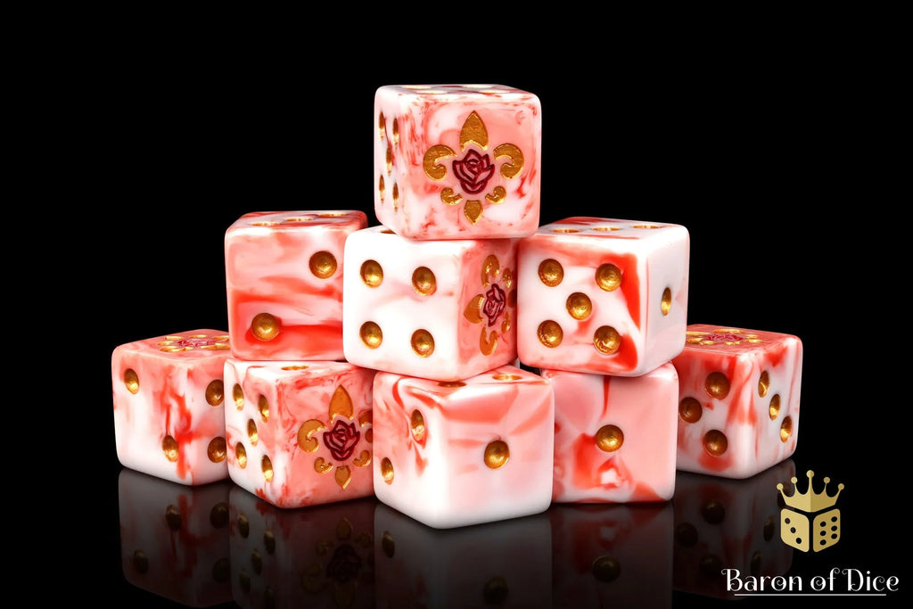 Fleur De Lis Dice - Bloody Rose - Out of Play