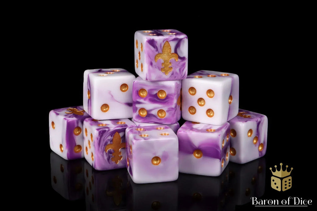 Fleur De Lis Dice - Purple - Out of Play