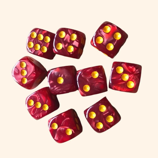 Garden Bloom Dice 7pc Set - Rose - Out of Play Board Game Accessories