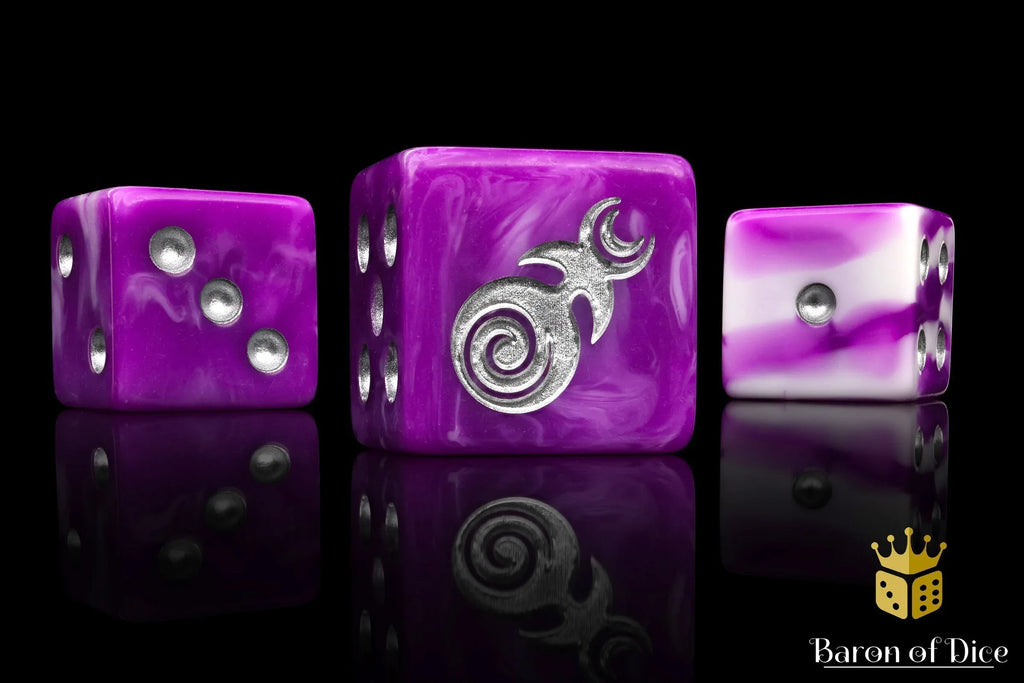 Gluttony Dice - Silver Inlay - Out of Play