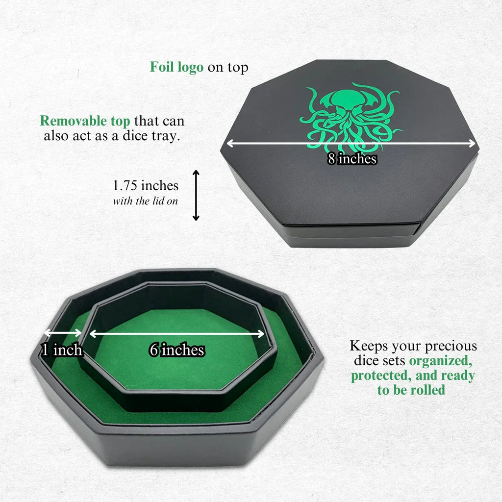 Green Cthulhu - Tray of Holding™ Dice Tray by Norse Foundry - Out of Play