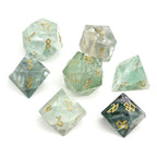 Green Fluorite - 7 Piece RPG Set Gemstone Dice - Out of Play