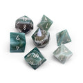 Green Striped Agate - 7 Piece RPG Set Gemstone Dice - Out of Play