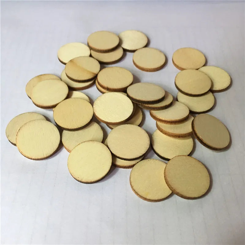 50Pc Disk Round Wood Cutout for Board Game Pieces