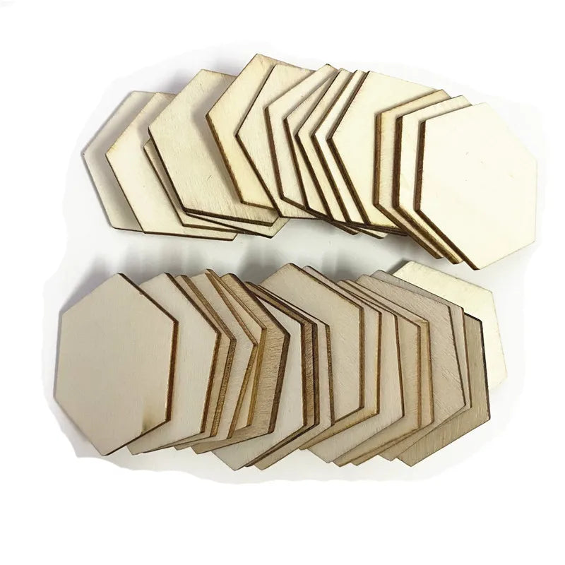 50Pcs Hexagon Wood Chips Game Pieces For Board Games