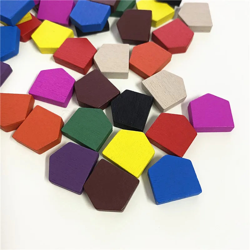 100Pcs Colorful Wooden House Pawn For Board games
