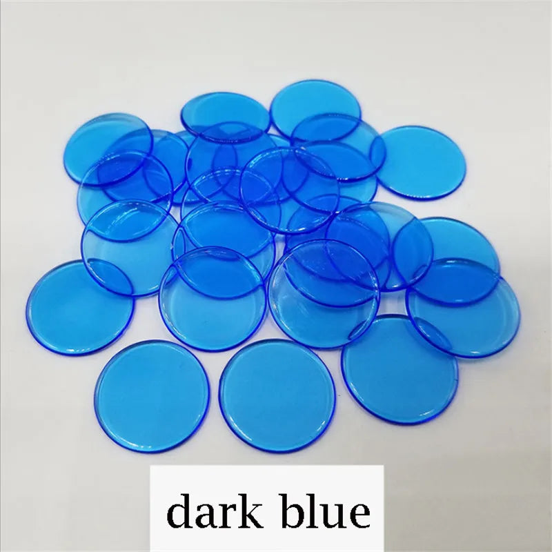 100pcs Transparent and Solid Chips For Board Game Tokens