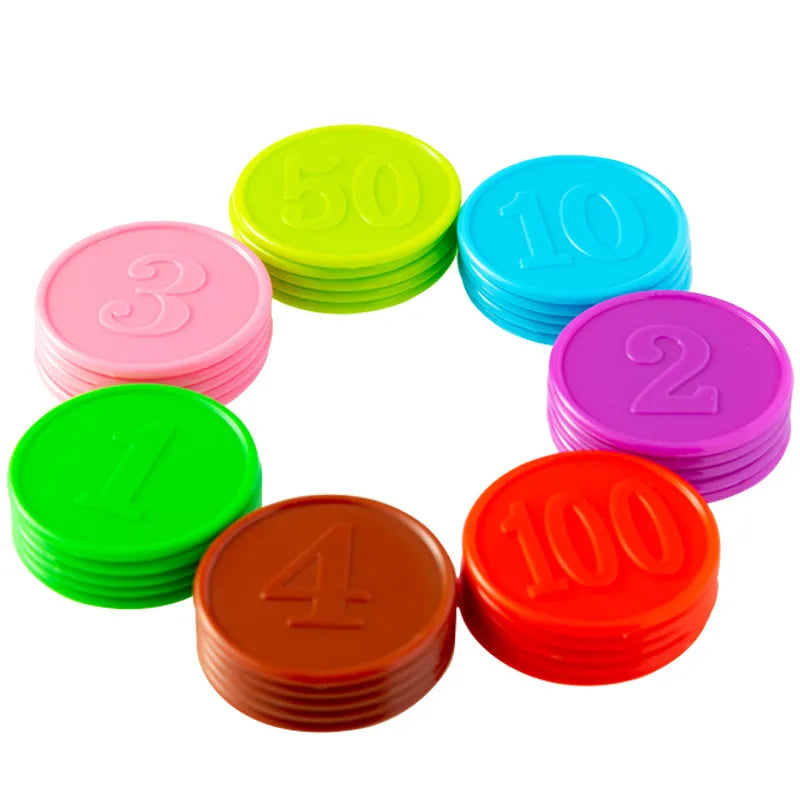 10pc Plastic Poker Chip With Numbers