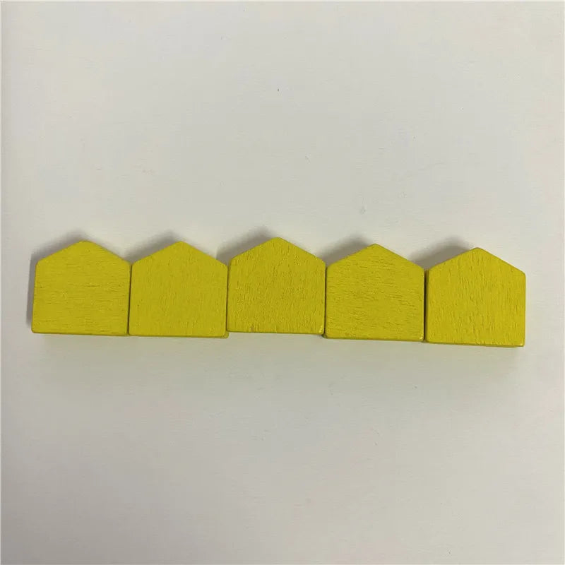 50PC Colorful Wooden House Pawns For Board Games