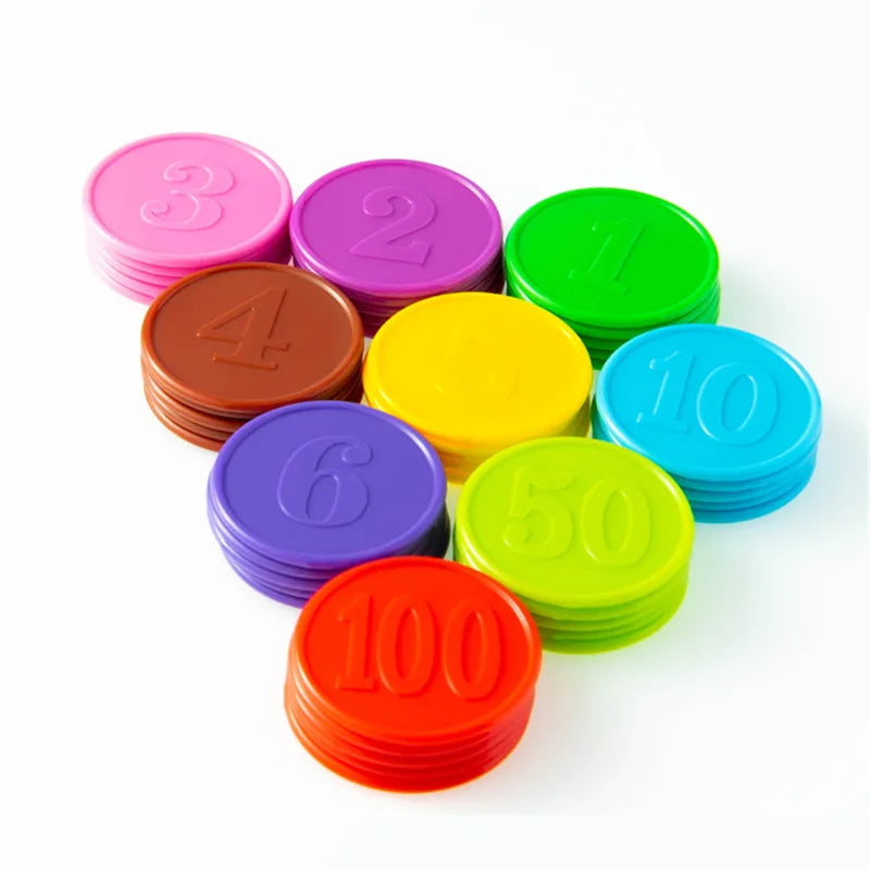 10pc Plastic Poker Chip With Numbers