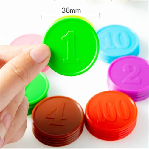 10pc Plastic Poker Chip With Numbers - Out of Play