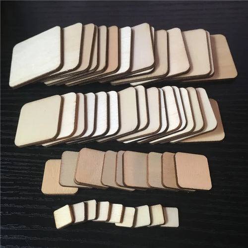 100 Pcs Rounded Square Wood Pieces For Board Games