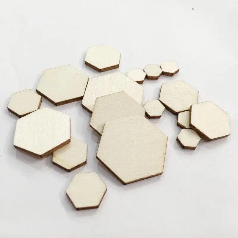 50Pcs Hexagon Wood Chips Game Pieces For Board Games