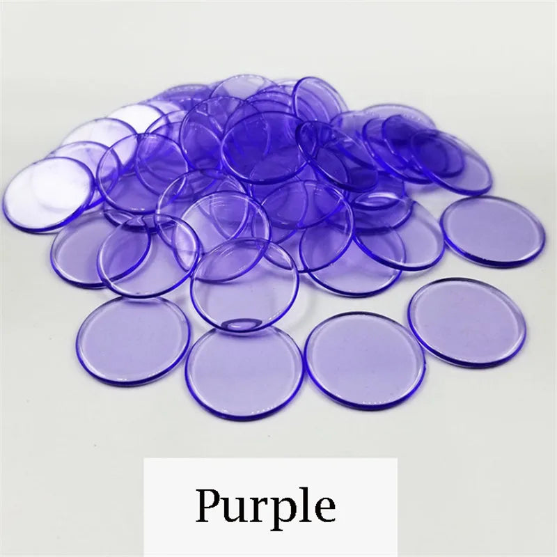 100pcs Transparent and Solid Chips For Board Game Tokens