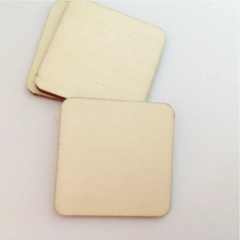 100 Pcs Rounded Square Wood Pieces For Board Games