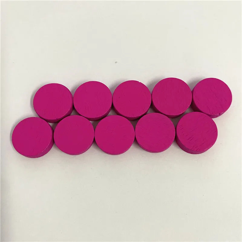 100pcs Wooden Disk Game Tokens For Board Games