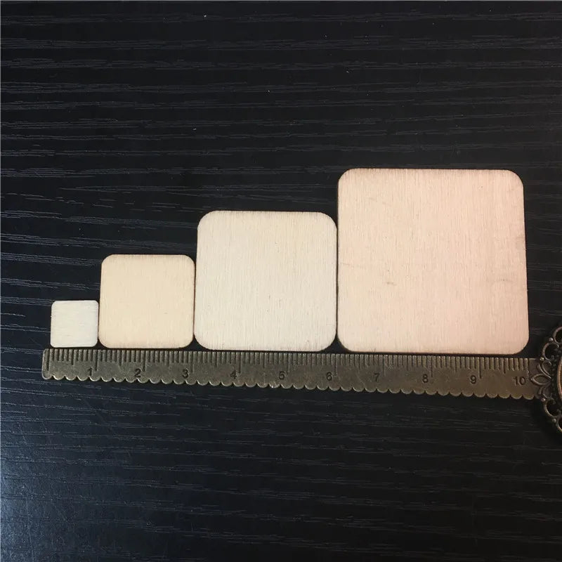 100 Pcs Rounded Square Wood Pieces For Board Games