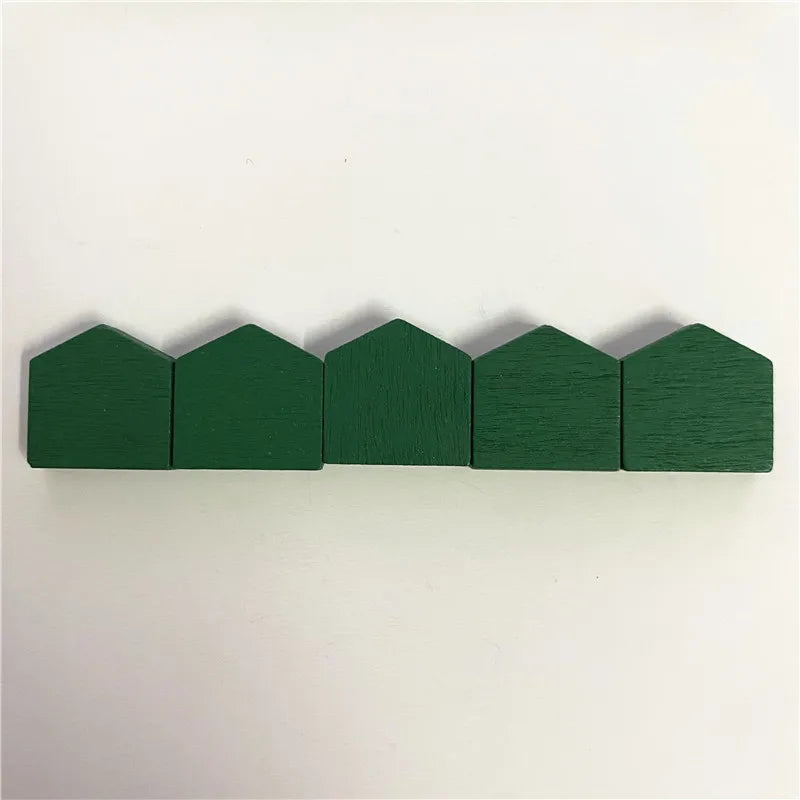 50PC Colorful Wooden House Pawns For Board Games