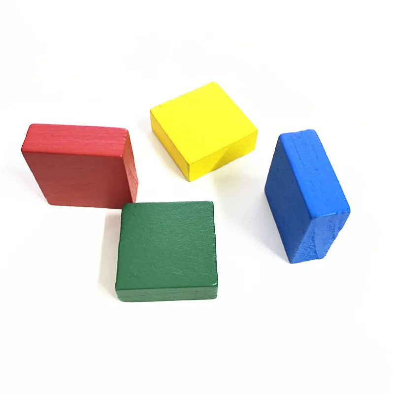 10Pcs Wooden Flat Square For Board Games