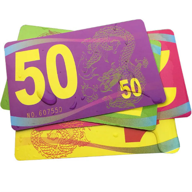 20Pcs PVC Plastic Cards With Values