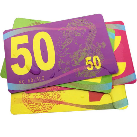 20Pcs PVC Plastic Cards With Values