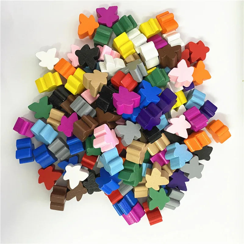 100PCS Wooden Meeples Bulk Replacement