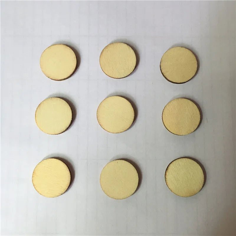 50Pc Disk Round Wood Cutout for Board Game Pieces