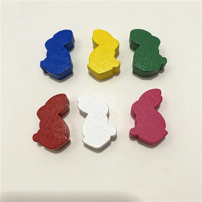 12Pcs Wood Rabbit Pieces For Board Games