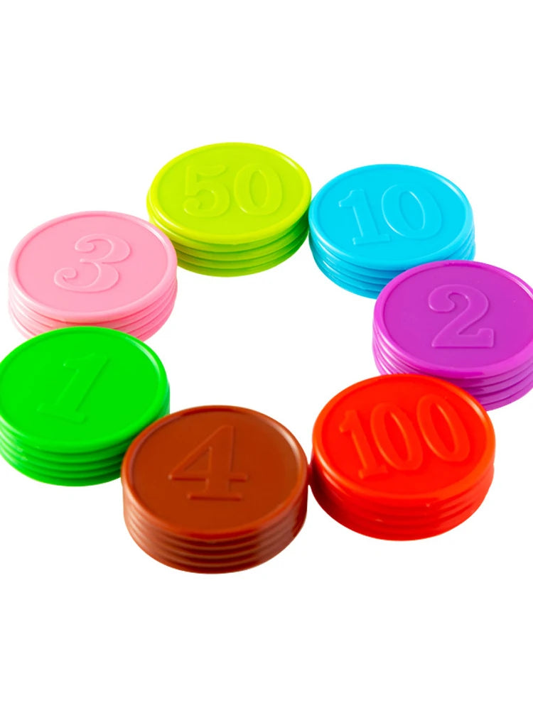 10pc Plastic Poker Chip With Numbers