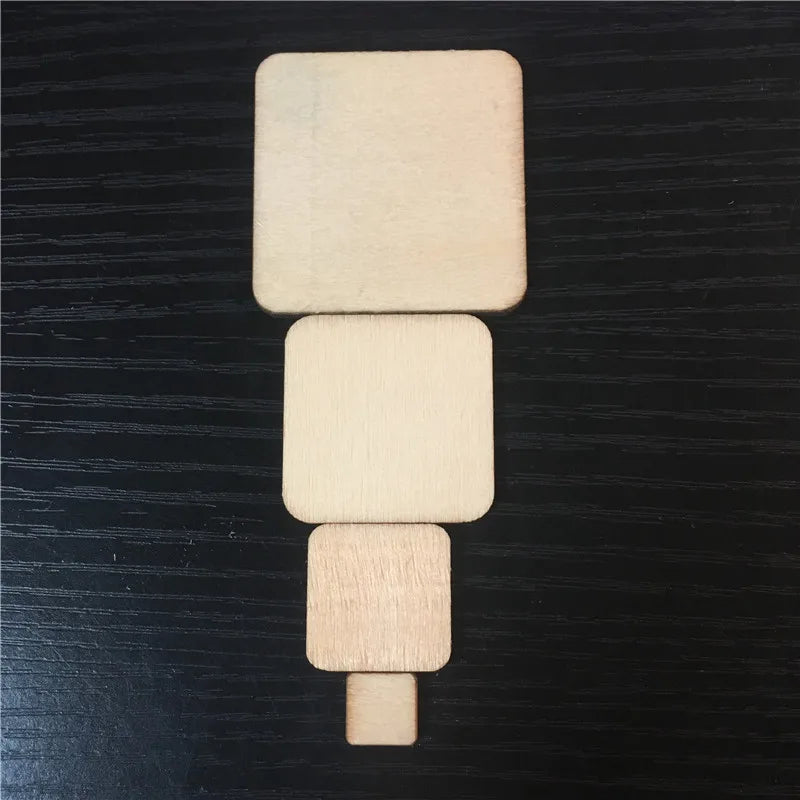 100 Pcs Rounded Square Wood Pieces For Board Games