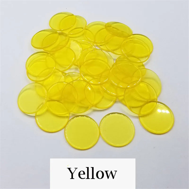 100pcs Transparent and Solid Chips For Board Game Tokens