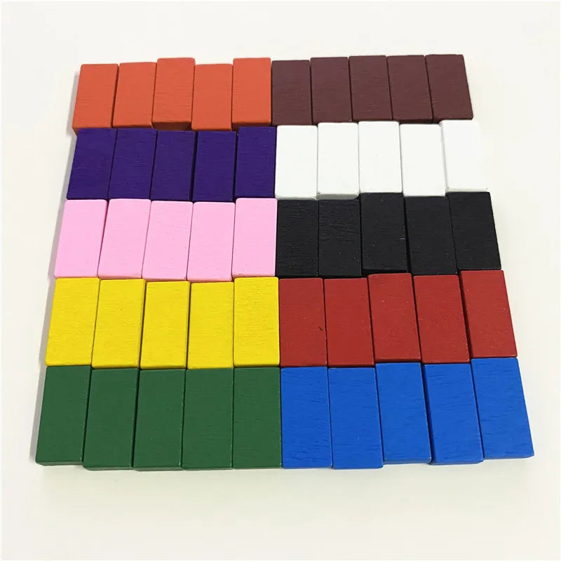 50Pcs Colorful Brick Cube Game pieces For Board Gamess