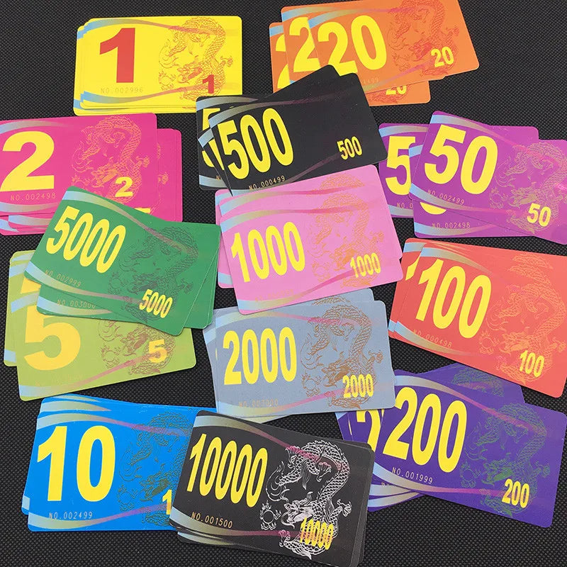 20Pcs PVC Plastic Cards With Values