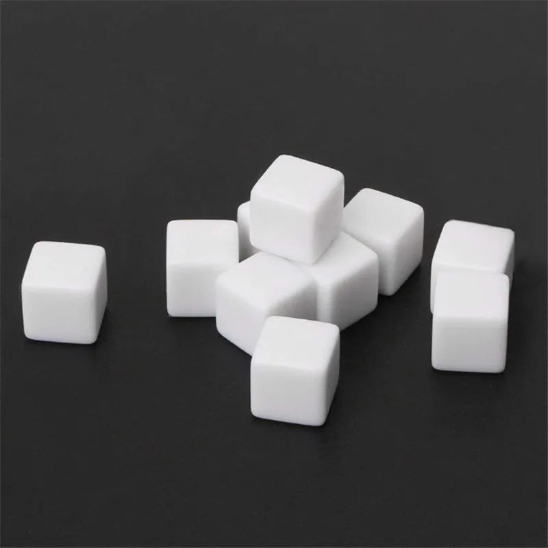 50Pcs Glossy D6 Blank Dice