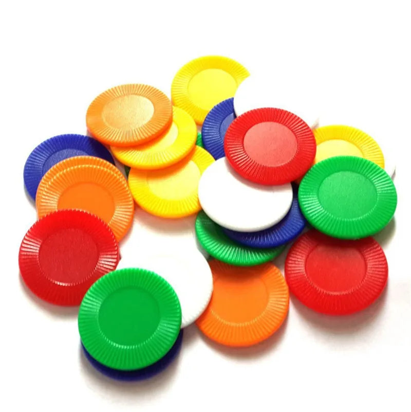 90Pcs Plastic Chips No Value Coins for Gaming
