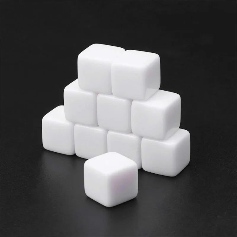 50Pcs Glossy D6 Blank Dice