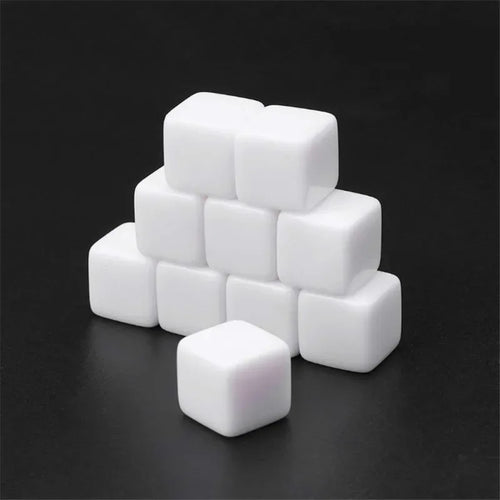 50Pcs Glossy D6 Blank Dice - Out of Play