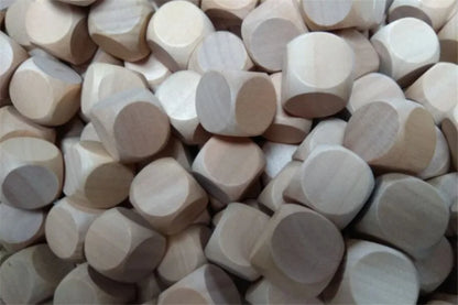 10pcs 6 Sided Blank Wood Dice For DIY Games