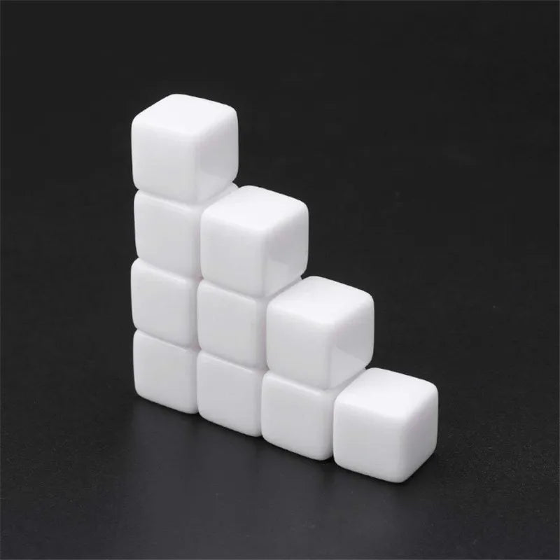 50Pcs Glossy D6 Blank Dice
