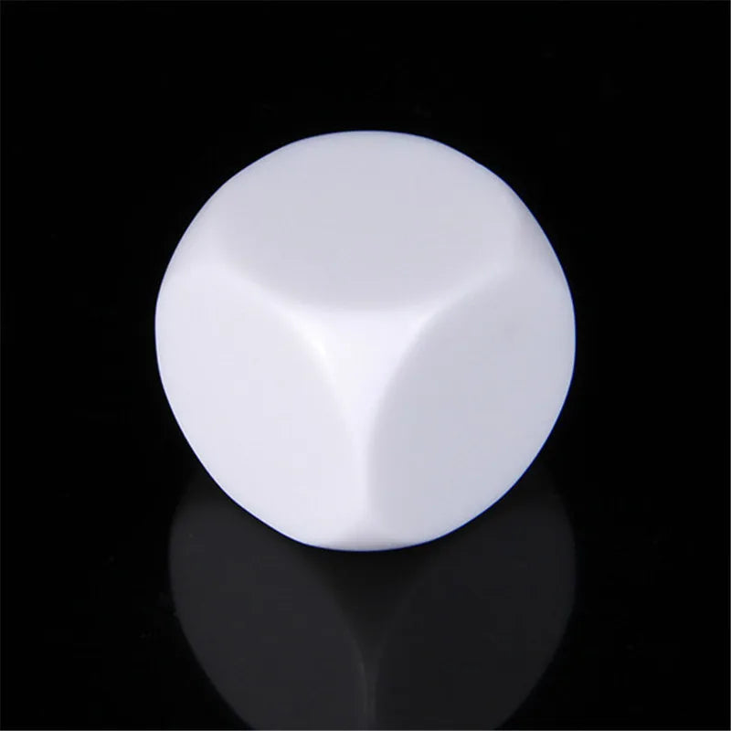 25pcs White Blank D6 Acrylic Dice With Round Corner