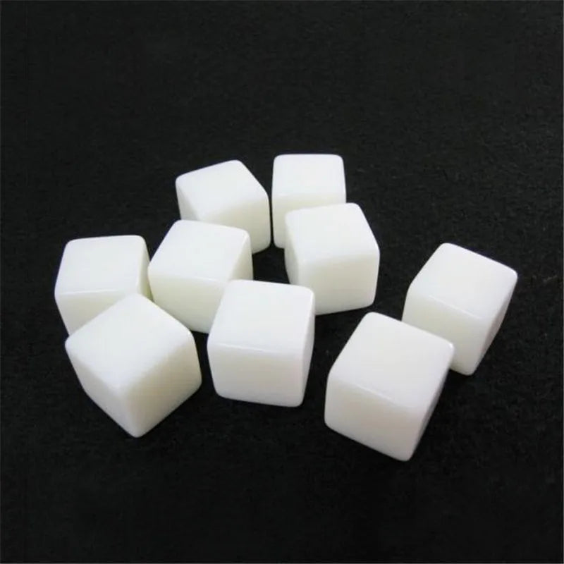 50Pcs Glossy D6 Blank Dice