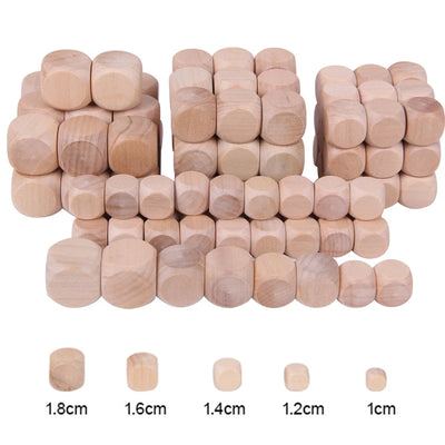 10pcs 6 Sided Blank Wood Dice For DIY Games