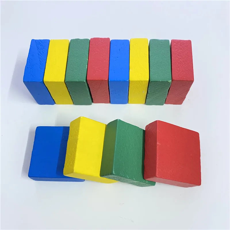 10Pcs Wooden Flat Square For Board Games