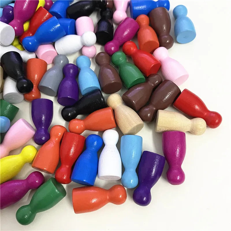 30Pcs Wood Pawns For Games