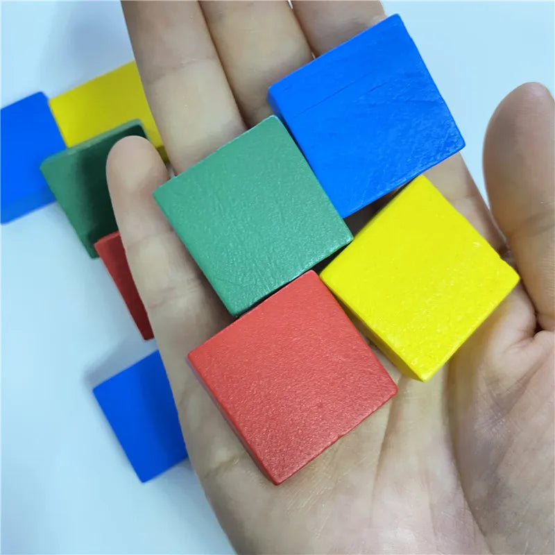 10Pcs Wooden Flat Square For Board Games