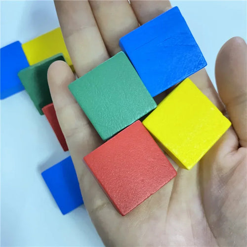 10Pcs Wooden Flat Square For Board Games - Out of Play