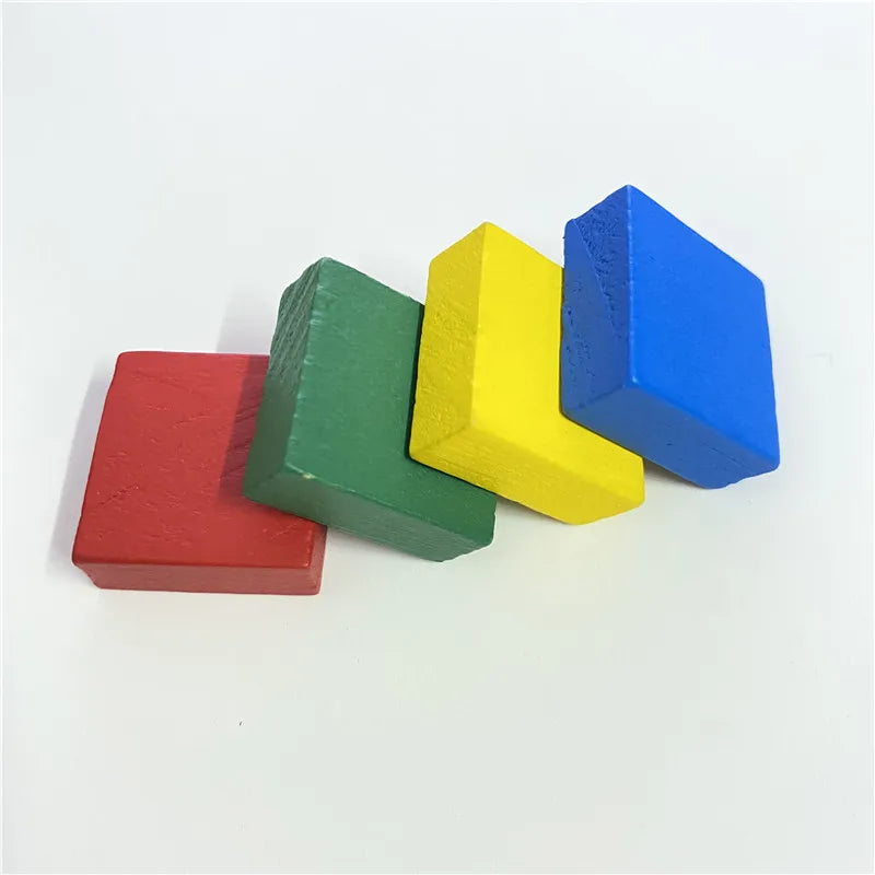 10Pcs Wooden Flat Square For Board Games