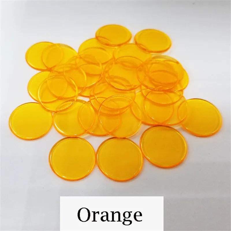 100pcs Transparent and Solid Chips For Board Game Tokens