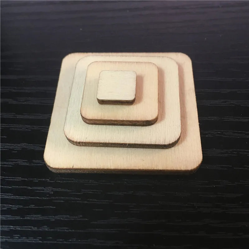 100 Pcs Rounded Square Wood Pieces For Board Games